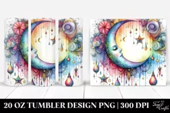 Whimsical Half Moon and Stars on 20 oz Tumbler Product Image 1