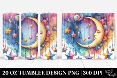 Whimsical Half Moon and Stars on 20 oz Tumbler Product Image 1
