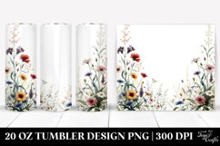 Centered Watercolor Wild Flowers | 20 Oz Tumbler Product Image 1