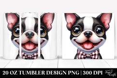Cute Boston Terrier with Big Eyes 20 Oz Tumbler Product Image 1