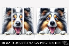 Crazy Looking Collie Watercolor Design|20 Oz Tumbler Product Image 1