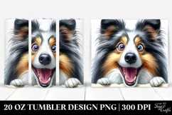 Crazy Looking Collie Watercolor Design|20 Oz Tumbler Product Image 1