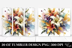Vibrant Bouquet with Gold Foil | 20 Oz Tumbler Product Image 1
