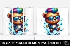 Cute Baby Bear Jumping, Transparent 20 Oz Tumbler Product Image 1