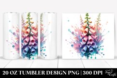 Glossy Foxglove Clipart, Transparent 20 Oz Tumbler Product Image 1