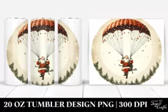 Santa with Parachute,Transparent PNG Product Image 1