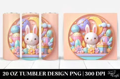 Pastel Rabbit Clipart, Transparent 20 Oz Tumbler Product Image 1