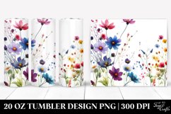 Vibrant Colorful Wild Flowers Watercolor Design|20 Oz Product Image 1