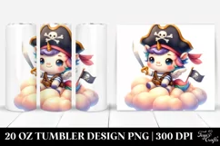 Cute Baby Unicorn Pirate Clipart Product Image 1