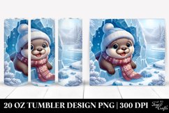 Cute Baby Otter in Winter Clipart Product Image 1