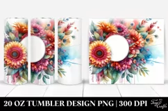 Vibrant Gerbera Abstract Watercolor|20 Oz Tumbler Product Image 1