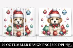 Cute Dog Wrapped in Christmas Ornaments 20 Oz Tumbler Product Image 1
