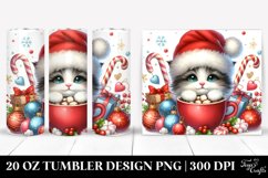 Cute Cat with Hot Cocoa 20 Oz Tumbler Product Image 1
