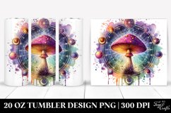 Vibrant Magical Mushroom Clipart, Transparent 20 Oz Tumbler Product Image 1