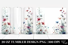 Centered Watercolor Wild Flowers | 20 Oz Tumbler Product Image 1