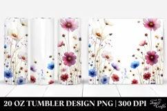 Centered Watercolor Wild Flowers | 20 Oz Tumbler Product Image 1