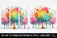 Simple Rainbow Trees, Colorful Pastel | 20 Oz Tumbler Product Image 1