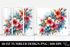 Abstract Vibrant Hawaiian Flowers | 20 oz Tumbler Product Image 1