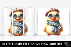 Funny Cute Duck with Scarf and Sunglasses 20 Oz Tumbler Product Image 1
