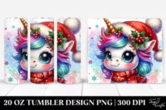 Vibrant Baby Unicorn with Christmas Decor, Transparent 20 Oz Product Image 1