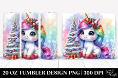 Vibrant Baby Unicorn with Christmas Decor, Transparent 20 Oz Product Image 1