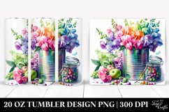 20 Oz Tumbler Sublimation | Colorful Watercolor Sweet Pea Product Image 1
