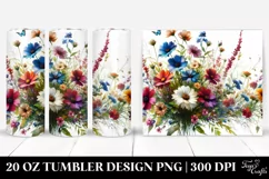 Watercolor Wild Flowers | 20 Oz Tumbler Product Image 1