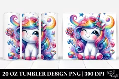 Vibrant Cute Unicorn Funny Drawing Tumbler Product Image 1