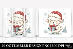 Cute Baby Lamb with Present Clipart Product Image 1