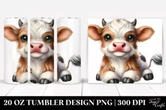 Cute Highland Cow on Moon Clipart Product Image 1