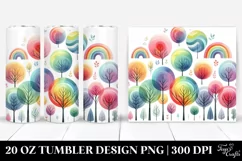Simple Pastel Rainbow Trees Tumbler | 20 oz Tumbler Product Image 1