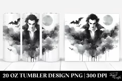 Simple Gothic Vampire Watercolor | 20 oz Tumbler Product Image 1