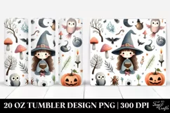 Funny Whimsical Witch Watercolor Tumbler Product Image 1