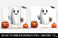 Funny Halloween Clipart - Ghost, High-Res 20 Oz Tumbler Product Image 1