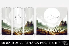 Eerie Graveyard Digital Painting | 20 oz Tumbler Product Image 1