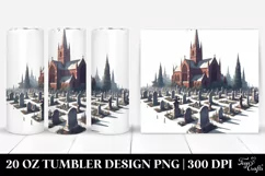 Eerie Graveyard Digital Painting | 20 oz Tumbler Product Image 1