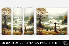 Eerie Graveyard Digital Painting | 20 oz Tumbler Product Image 1