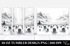 Eerie Graveyard Digital Painting | 20 oz Tumbler Product Image 1