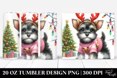 Cute Baby Miniature Schnauzer with Christmas Theme, PNG Product Image 1