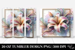 Abstract Pastel Glossy Lily 20 Oz Tumbler Product Image 1