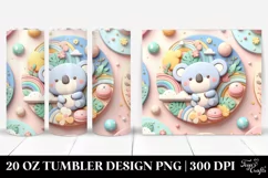 Pastel Koala Clipart, Transparent 20 Oz Tumbler Product Image 1