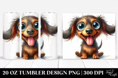 Cute Crazy Dachshund Smiling | 20 Oz Tumbler Product Image 1