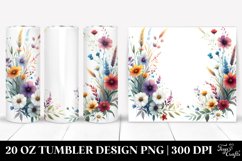 Centered Watercolor Wild Flowers | 20 Oz Tumbler Product Image 1