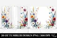 Centered Watercolor Wild Flowers | 20 Oz Tumbler Product Image 1