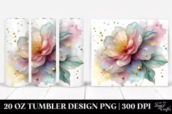 Abstract Pastel Shiny Camellia 20 Oz Tumbler Product Image 1