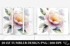 Abstract Pastel Shiny Camellia 20 Oz Tumbler Product Image 1