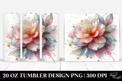 Abstract Pastel Shiny Camellia 20 Oz Tumbler Product Image 1