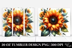 Vibrant Sunflower Glossy Petals Watercolor White Background Product Image 1