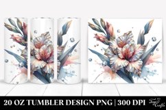 20 Oz Tumbler Sublimation | Watercolor Gladiolus in Diamond Product Image 1