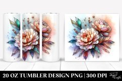 Wooden Stained Peonies Clipart, Transparent 20 Oz Tumbler Product Image 1